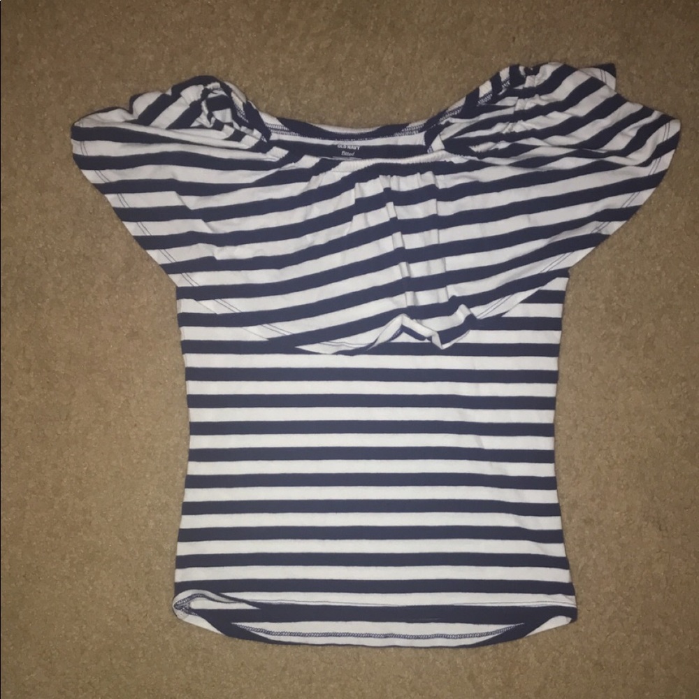 Off the shoulders striped T-shirt for girls